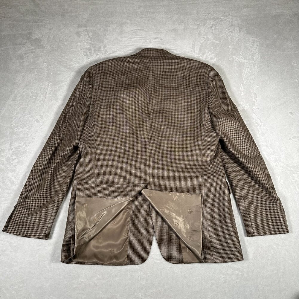 Lauren Ralph Lauren Blazer Men Size 42L Two Button Jacket Silk Wool Herringbone - Picture 7 of 9